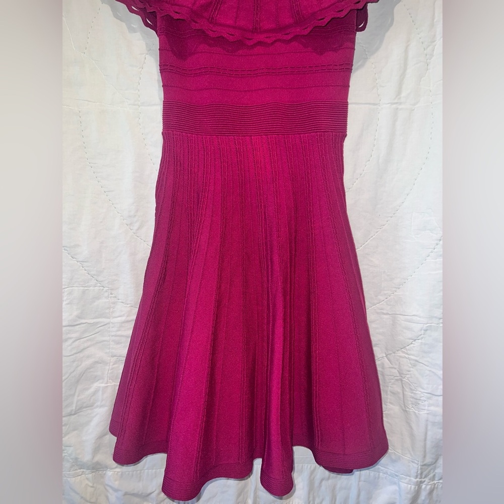 Ted Baker London Dilpree Fuchsia Off the Shoulder Knit Dress Sz:1 or XS - Picture 7 of 12